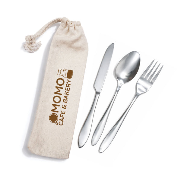 Banquet Cutlery Set in Calico Pouch [2-LL8798]