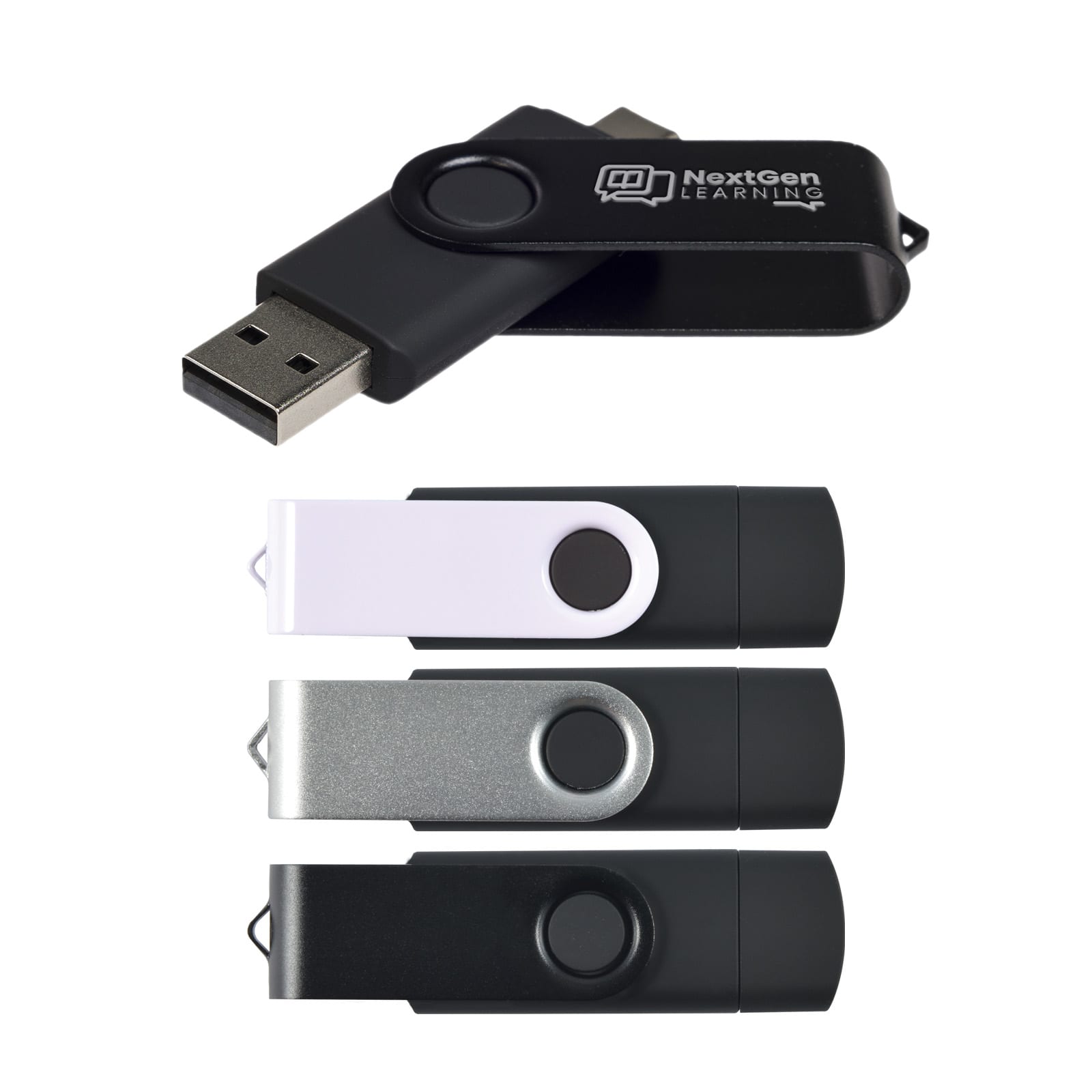 Swivel USB Flash Drive Dual 8GB [2-LL9607]