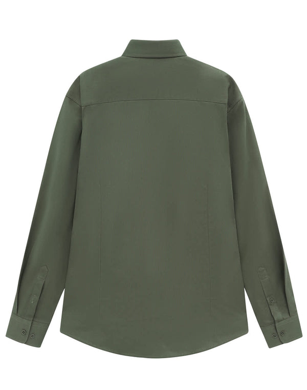 Mens Smart Casual Cotton Blend L/S Shirt [53-M7009L]
