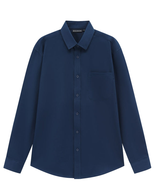 Mens Smart Casual Cotton Blend L/S Shirt [53-M7009L]