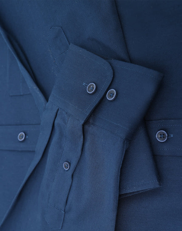 Mens Smart Casual Cotton Blend L/S Shirt [53-M7009L]