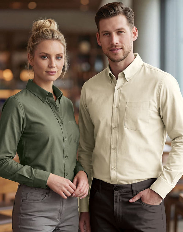 Ladies Smart Casual Cotton Blend L/S Shirt [53-M8009L]