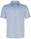 Mens Fine Chambray Short Sleeve Shirt [53-M7011]