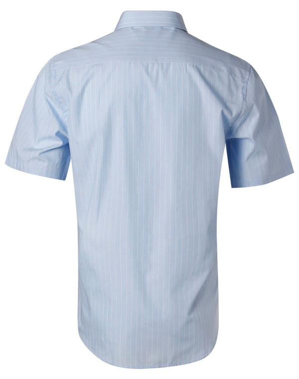 Mens Pin Stripe Short Sleeve Shirt [53-M7221]