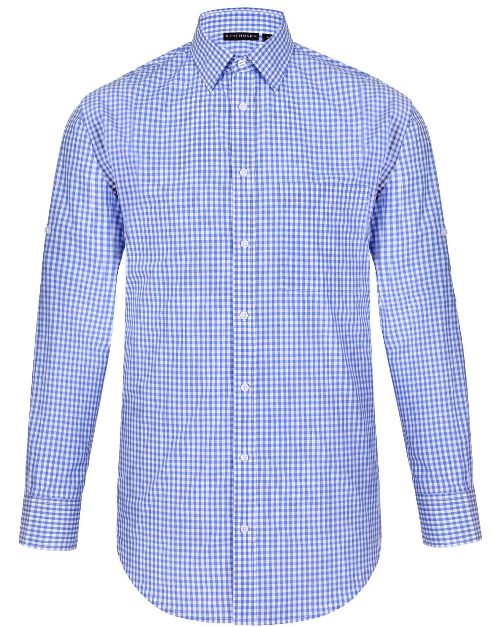 Mens Gingham Check Rollup L/S Shirt [53-M7300L]