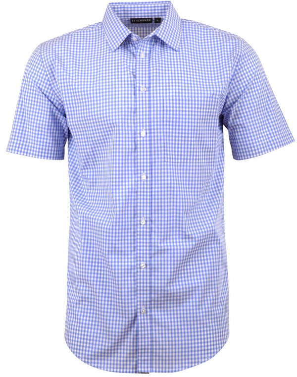 Mens Gingham Check S/S Shirt [53-M7300S]