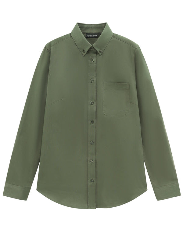 Ladies Smart Casual Cotton Blend L/S Shirt [53-M8009L]