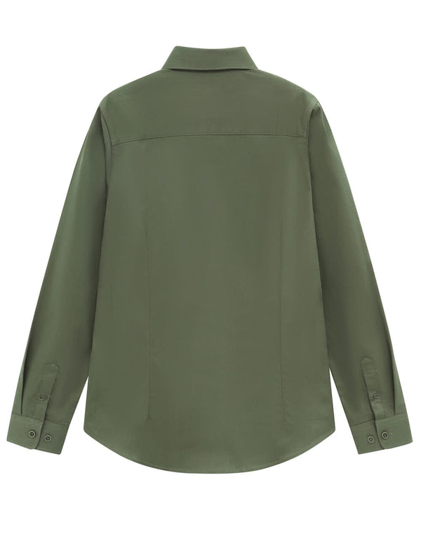 Ladies Smart Casual Cotton Blend L/S Shirt [53-M8009L]