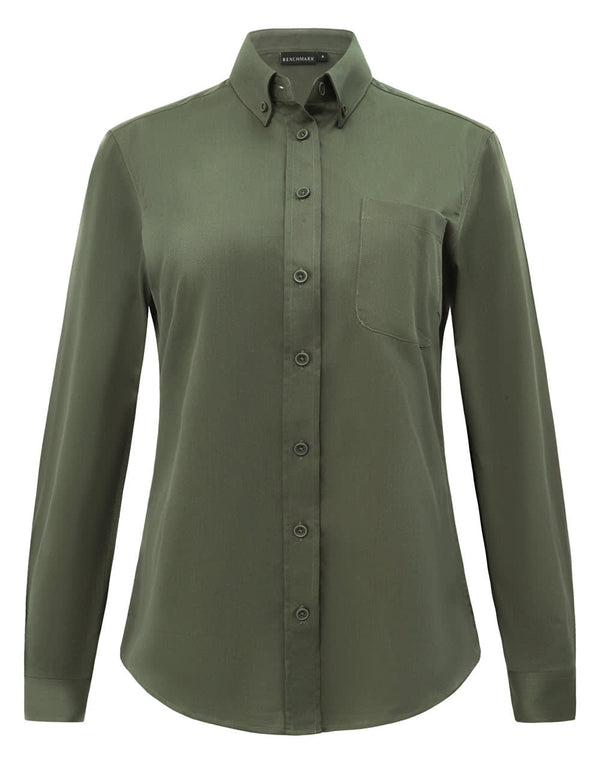 Ladies Smart Casual Cotton Blend L/S Shirt [53-M8009L]