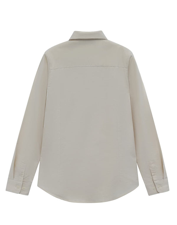 Ladies Smart Casual Cotton Blend L/S Shirt [53-M8009L]