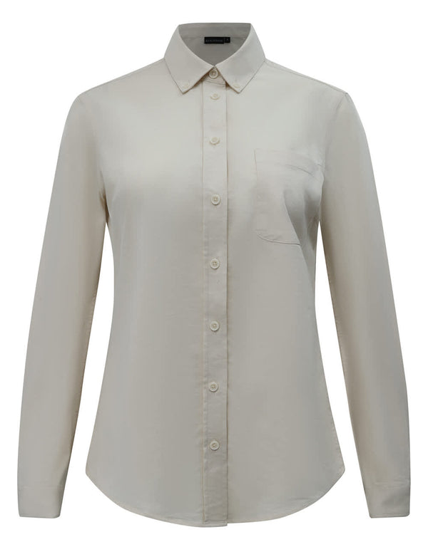 Ladies Smart Casual Cotton Blend L/S Shirt [53-M8009L]