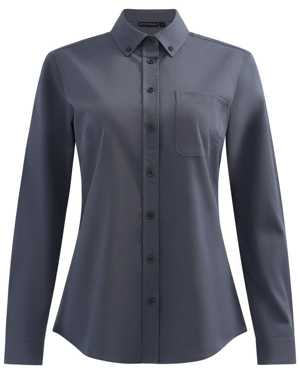 Ladies Smart Casual Cotton Blend L/S Shirt [53-M8009L]