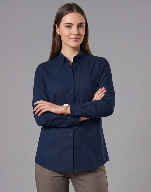 Ladies Smart Casual Cotton Blend L/S Shirt [53-M8009L]