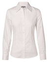 Womens Self Stripe Long Sleeve Shirt [53-M8100L]