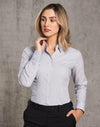 Womens Ticking Stripe Long Sleeve Shirt [53-M8200L]