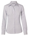 Womens Ticking Stripe Long Sleeve Shirt [53-M8200L]