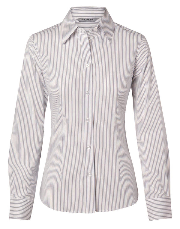 Womens Ticking Stripe Long Sleeve Shirt [53-M8200L]