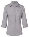 Womens Ticking Stripe 3/4 Sleeve Shirt [53-M8200Q]