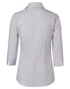 Womens Ticking Stripe 3/4 Sleeve Shirt [53-M8200Q]