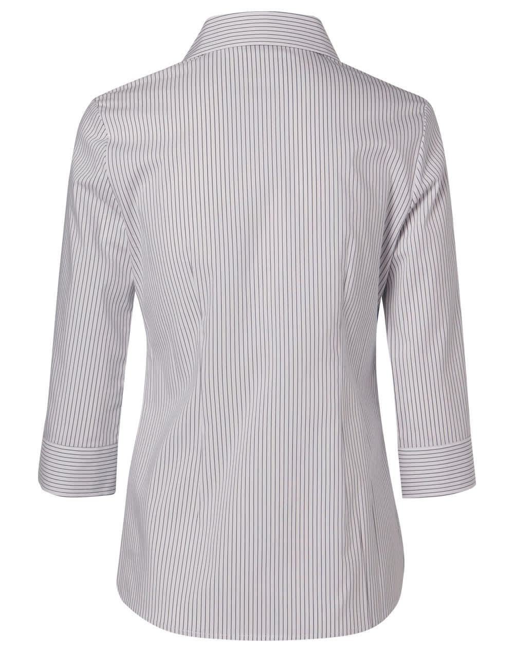 Womens Ticking Stripe 3/4 Sleeve Shirt [53-M8200Q]