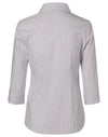 Womens Ticking Stripe 3/4 Sleeve Shirt [53-M8200Q]