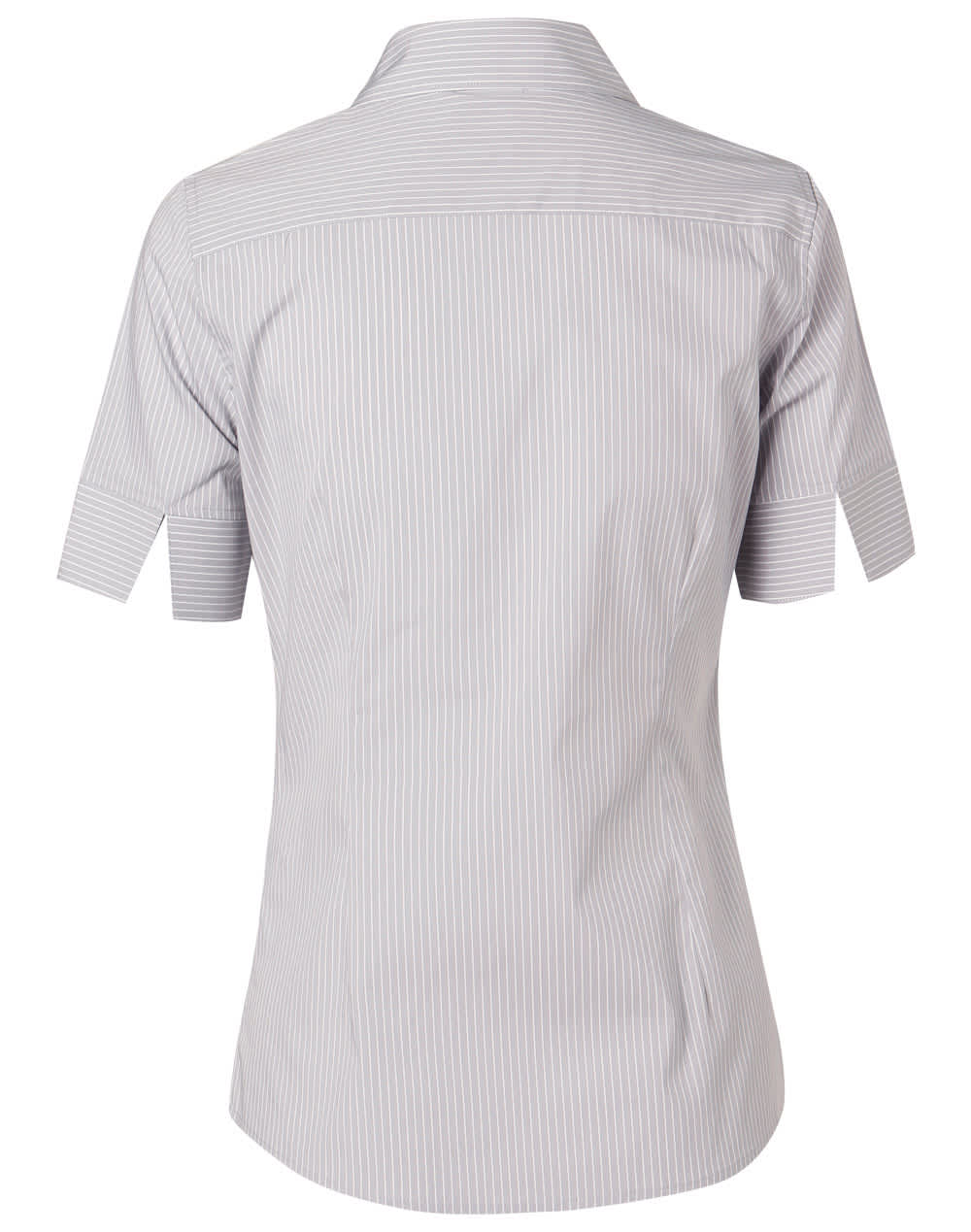 Womens Ticking Stripe Short Sleeve Shirt [53-M8200S]