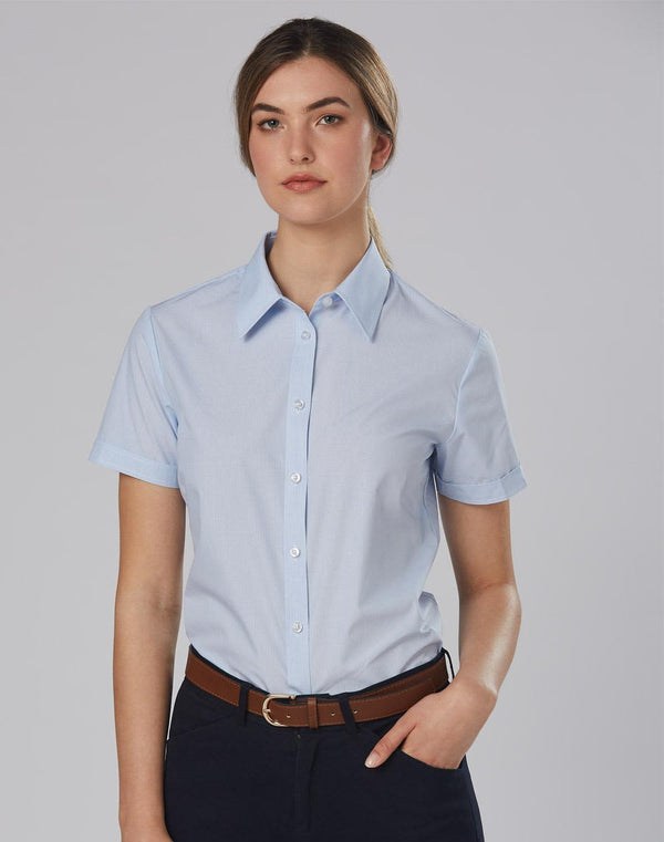 Womens Fine Stripe Short Sleeve Shirt [53-M8211]