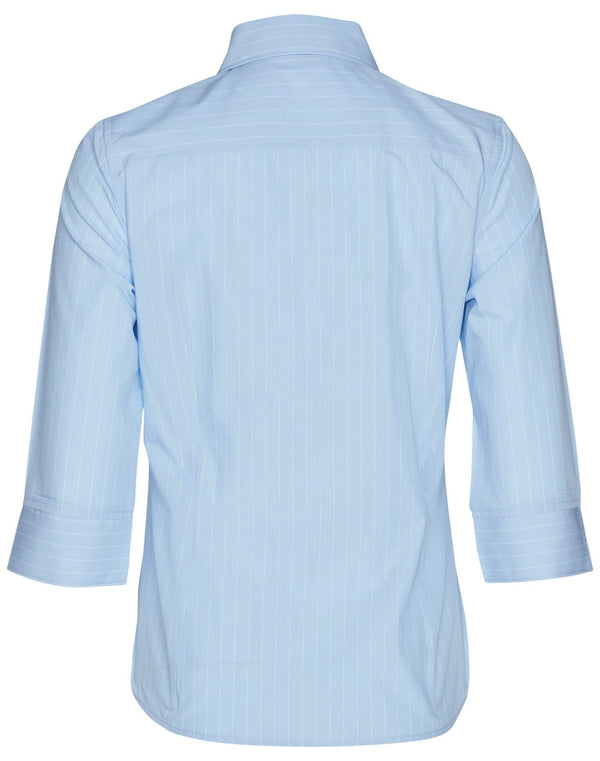 Womens Pin Stripe 3/4 Sleeve Shirt [53-M8223]