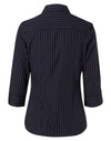 Womens Pin Stripe 3/4 Sleeve Shirt [53-M8223]