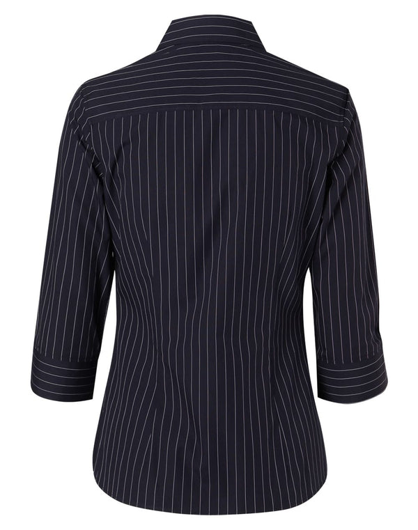 Womens Pin Stripe 3/4 Sleeve Shirt [53-M8223]