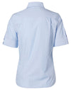 Womens Pin Stripe Short Sleeve Shirt [53-M8224]