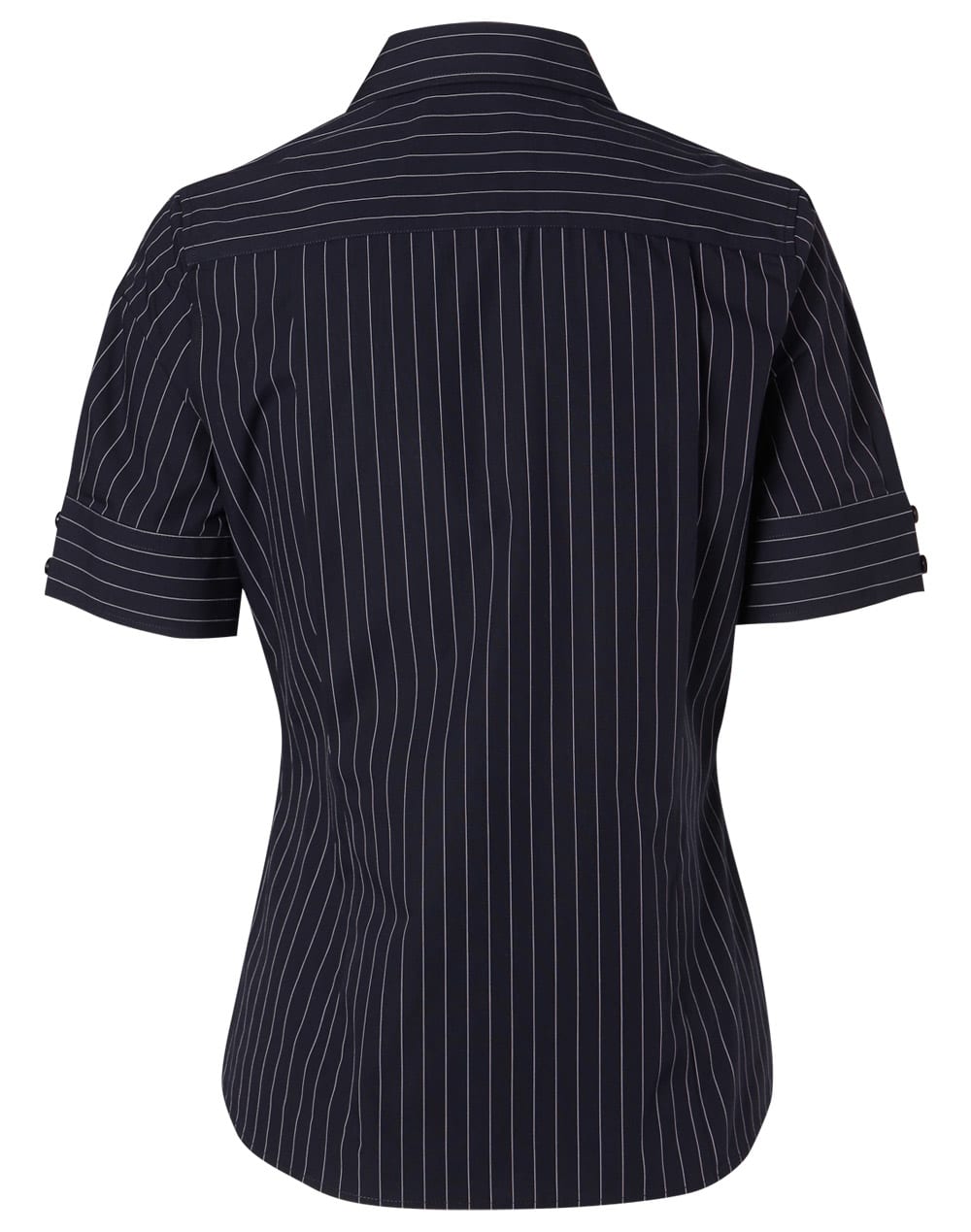 Womens Pin Stripe Short Sleeve Shirt [53-M8224]