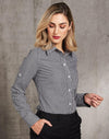 Womens Gingham Check Rollup L/S Shirt [53-M8300L]
