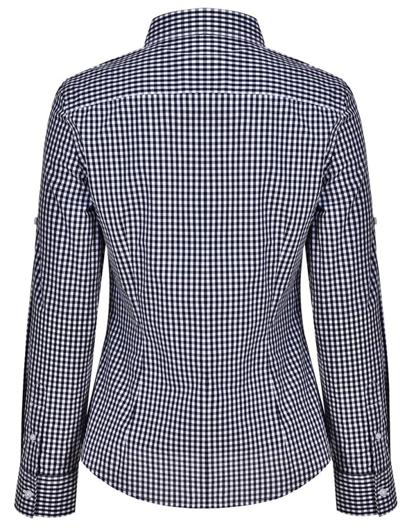 Womens Gingham Check Rollup L/S Shirt [53-M8300L]