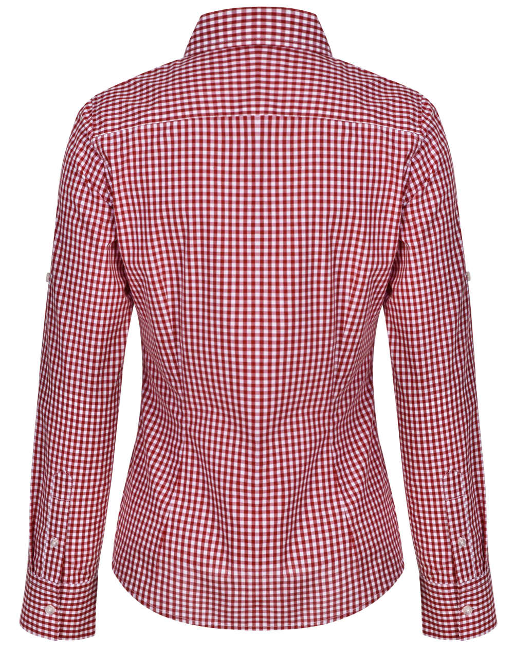 Womens Gingham Check Rollup L/S Shirt [53-M8300L]
