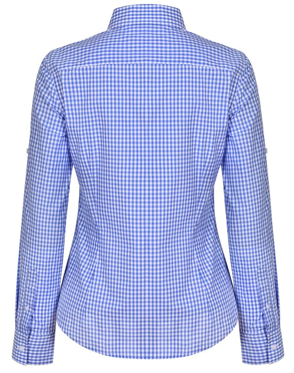 Womens Gingham Check Rollup L/S Shirt [53-M8300L]