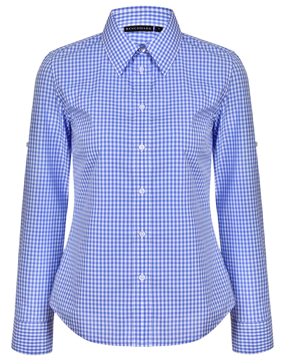 Womens Gingham Check Rollup L/S Shirt [53-M8300L]