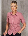 Womens Gingham Check S/S Shirt [53-M8300S]