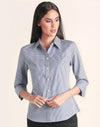 Ladies Multi Tone Check 3/4 Sleeve Shirt [53-M8320Q]