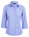 Ladies Multi Tone Check 3/4 Sleeve Shirt [53-M8320Q]