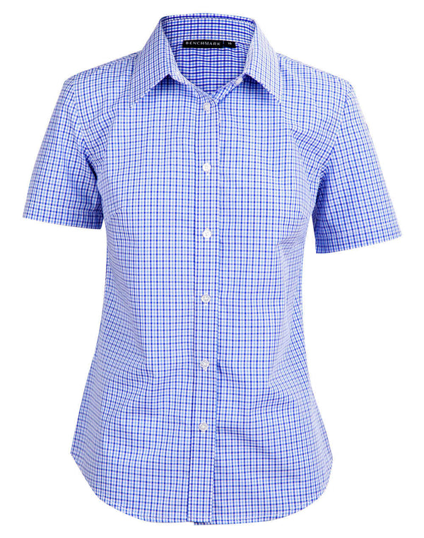 Ladies Multi Tone Check Short Sleeve Shirt [53-M8320S]