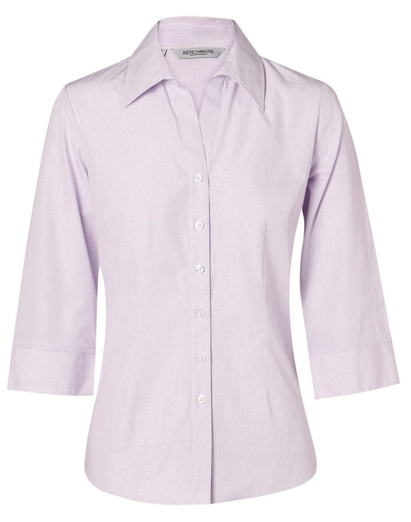 Womens Mini Check 3/4 Shirt [53-M8360Q]