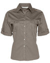 Womens Short Sleeve Military Shirt [53-M8911]