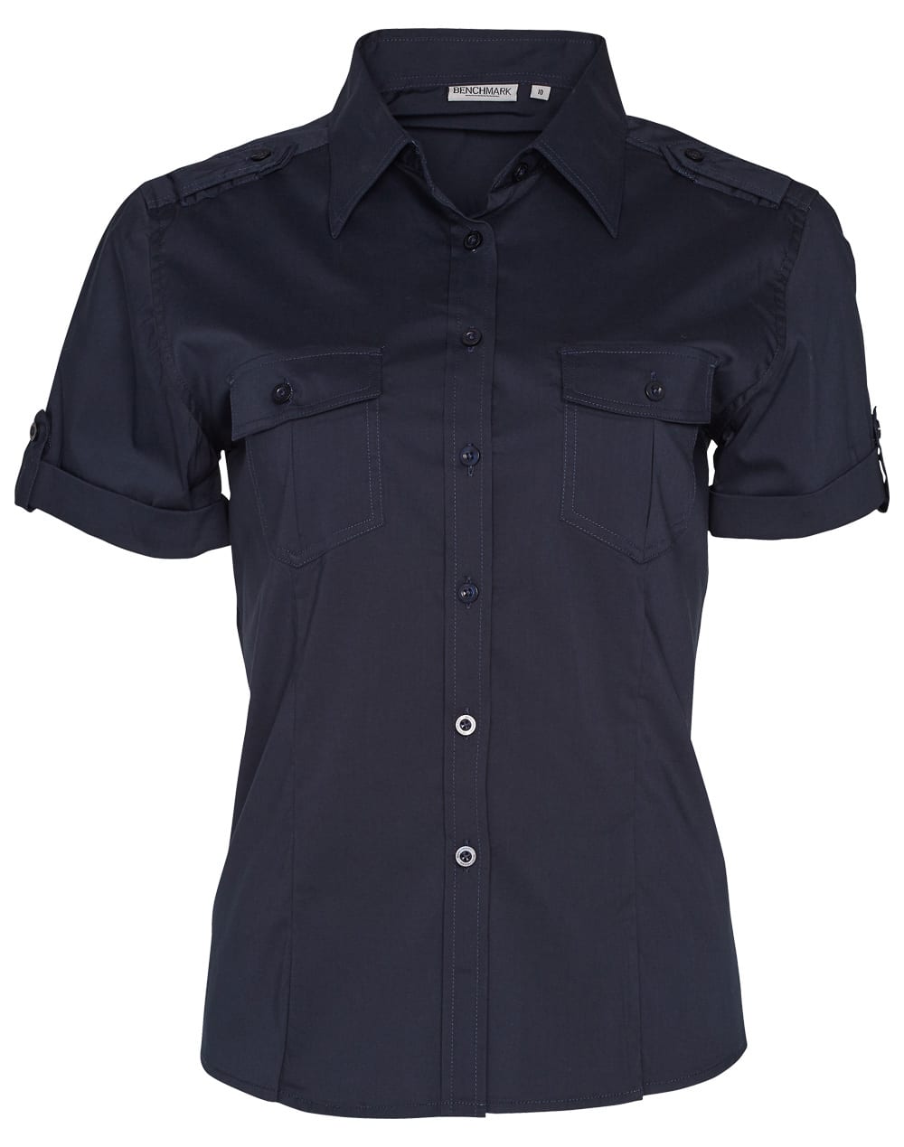 Womens Short Sleeve Military Shirt [53-M8911]