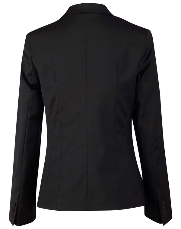 Ladies Wool Blend Stretch One Button Cropped Jacket [53-M9201]