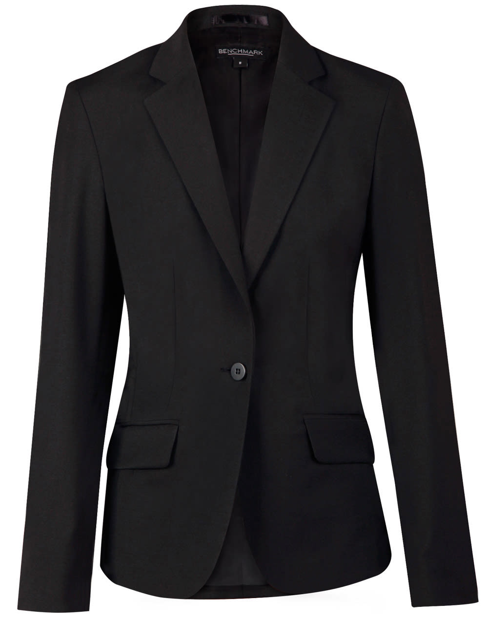 Ladies Wool Blend Stretch One Button Cropped Jacket [53-M9201]