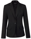 Ladies Wool Blend Stretch One Button Cropped Jacket [53-M9201]