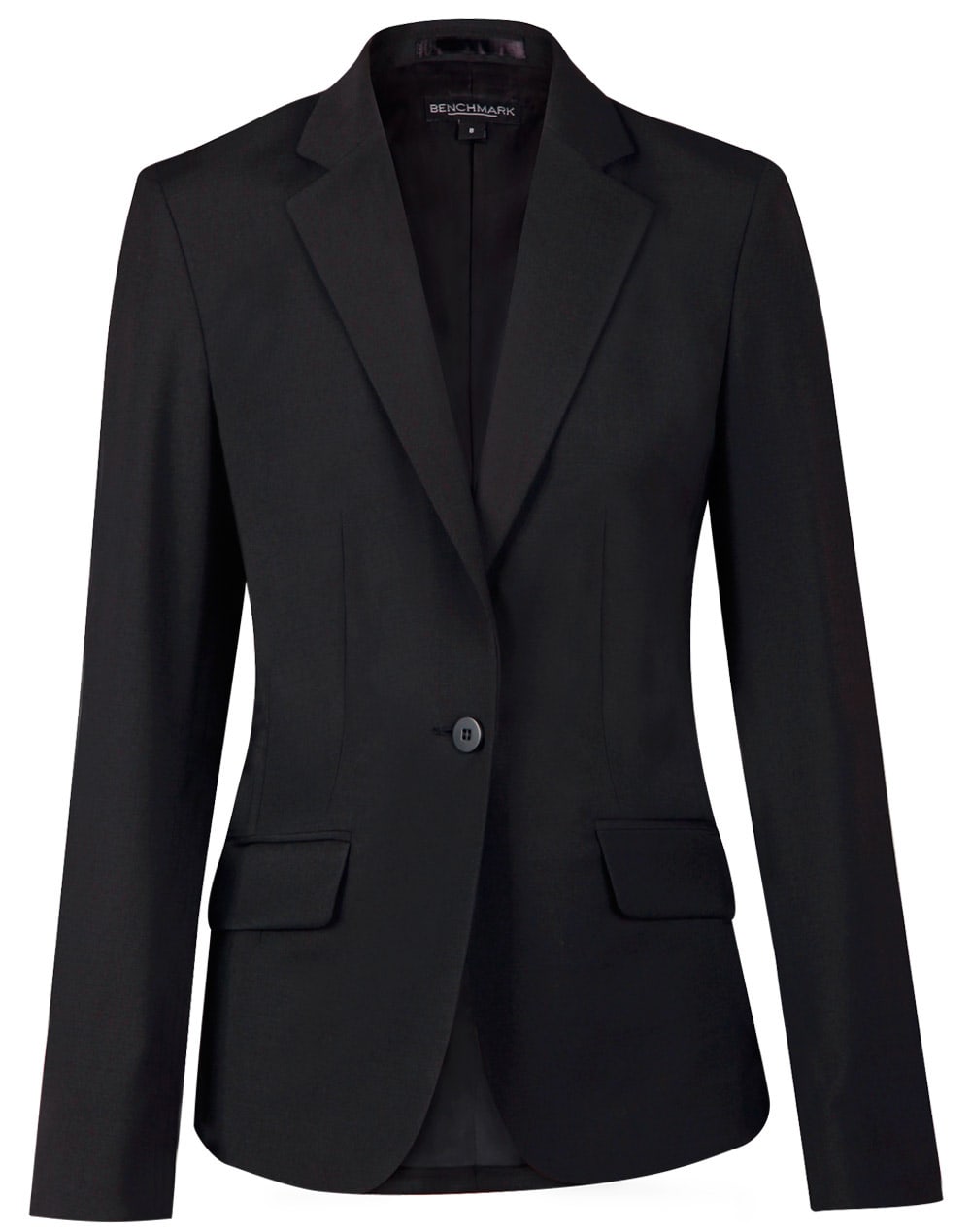 Ladies Wool Blend Stretch One Button Cropped Jacket [53-M9201]