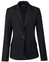 Ladies Wool Blend Stretch One Button Cropped Jacket [53-M9201]
