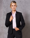 Ladies Wool Blend Stretch Reverse Lapel Jacket [53-M9202]